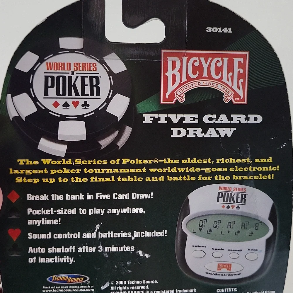 New World Series of Poker Five Card Draw Poker Electronic Handheld Game